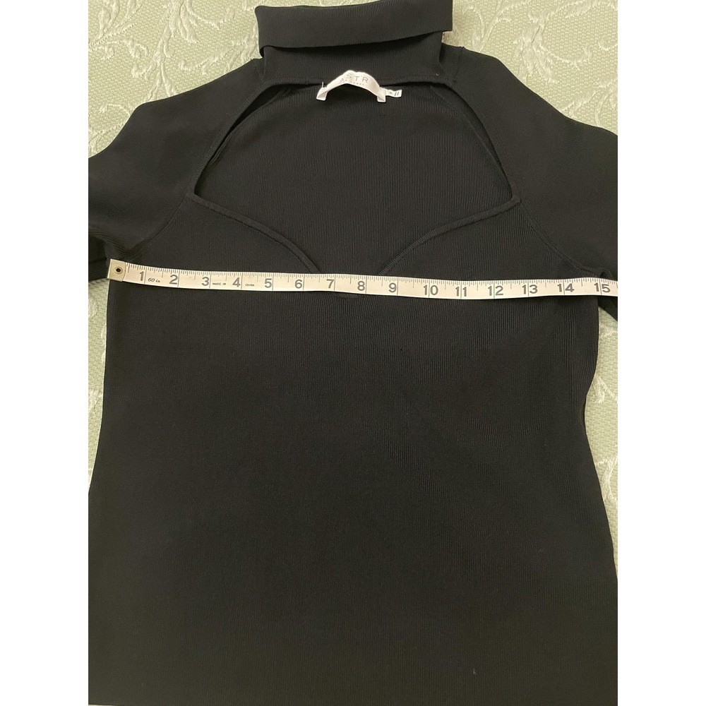 ASTR The Label Sweater Womens Medium Black Cutout Turtleneck Long Sleeve AT17392 - Picture 8 of 16